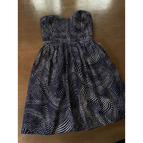 devlin Dress Size Small Strapless Blue White Quilted Smocked Mini from Nordstrom - Picture 7 of 15